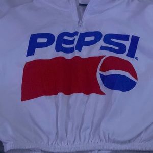 retro pepsi cropped half zip